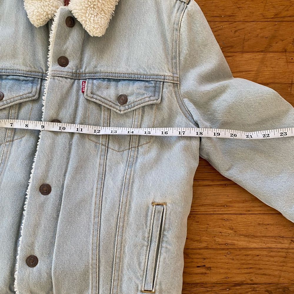 Levi's Sherpa lined denim Original Tricker Jacket Women’s Small - Picture 11 of 11